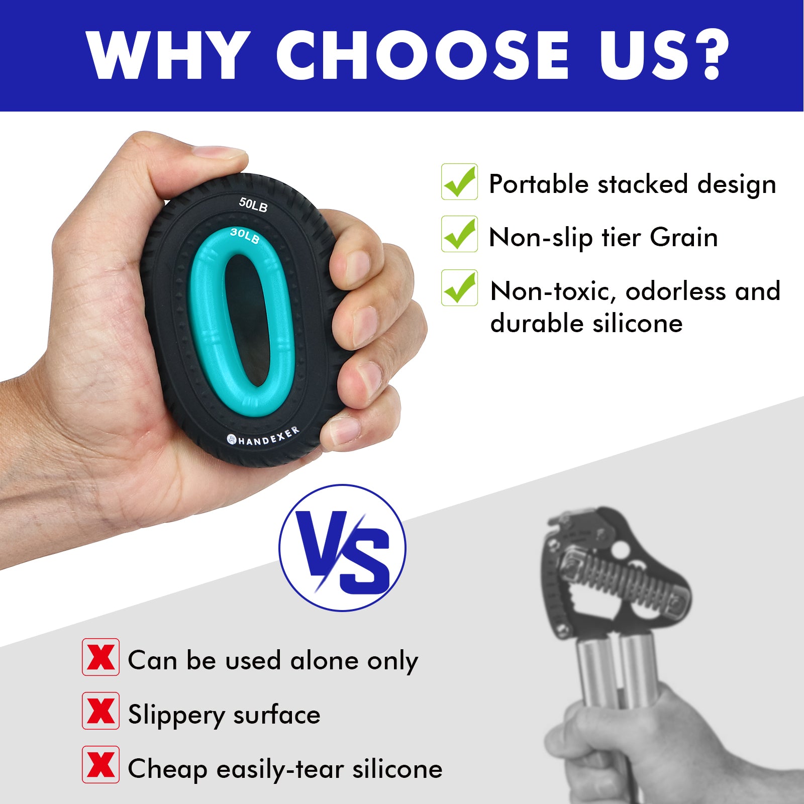 Hand Strengthener Grip Ring Set