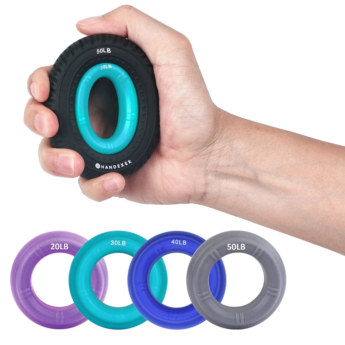 Hand Grip Strength Ring, Hand Strengthener Grip Ring enhancing forearm and grip strength for effective workouts.