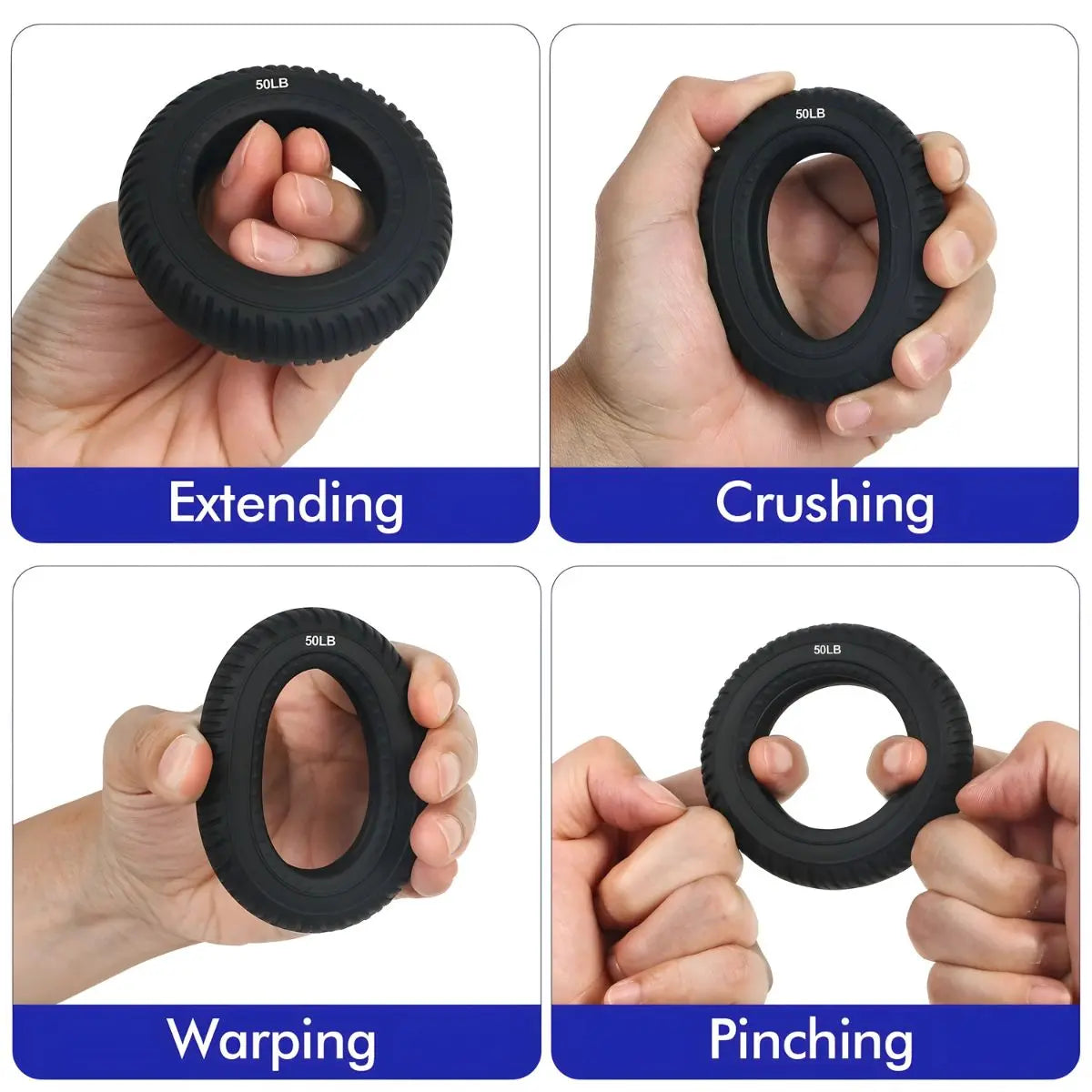 Hand Grip Strength Ring, Hand Strengthener Grip Ring enhancing forearm and grip strength for effective workouts.
