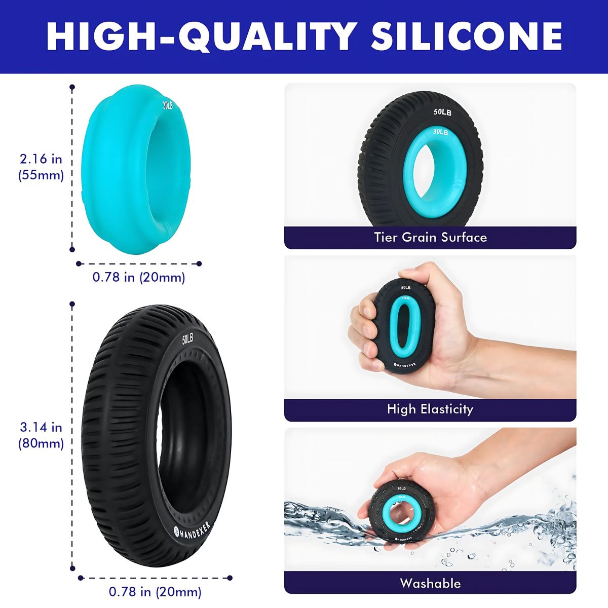 Hand Grip Strength Ring, Hand Strengthener Grip Ring enhancing forearm and grip strength for effective workouts.