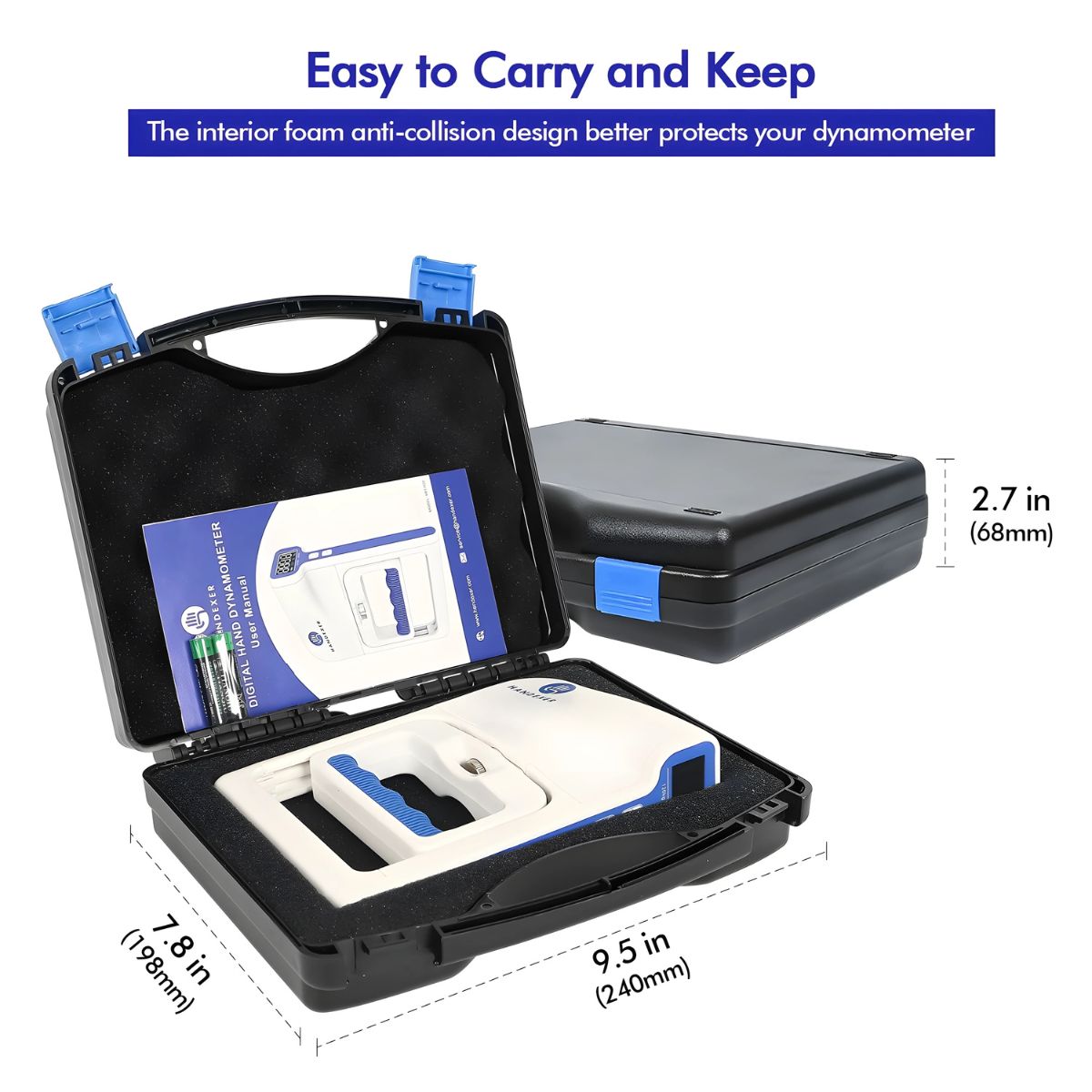 265lb Hand Dynamometer with Case