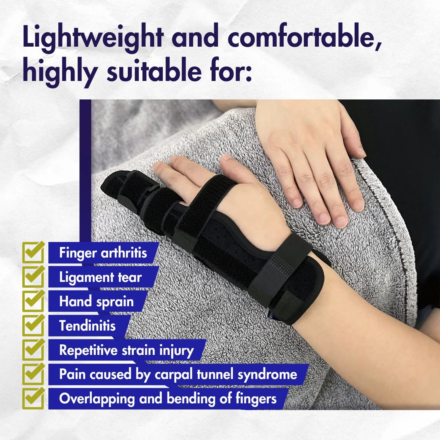 Pinky and Ring Finger Hand Splint Wrist Brace with Glove Support