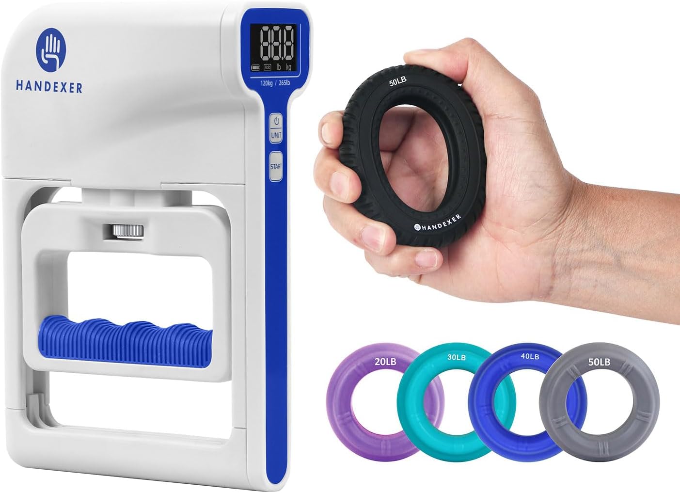 Grip Strength Tester & Grip Ring Bundle